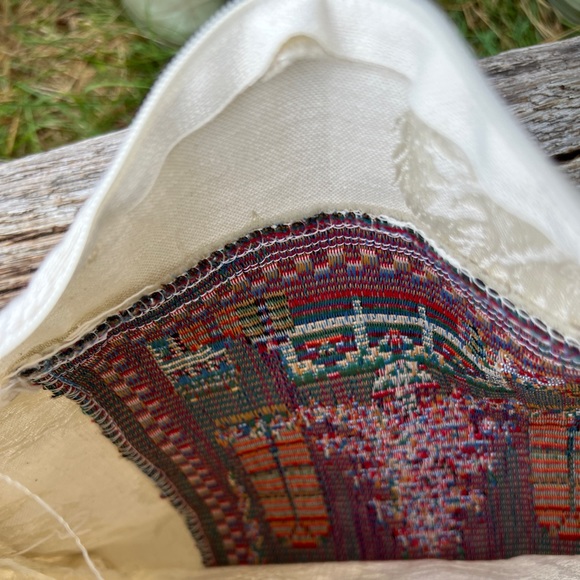 Vintage Completed Needlepoint Christmas Pillow Cover Upholstery Fabric 13” - Picture 7 of 13